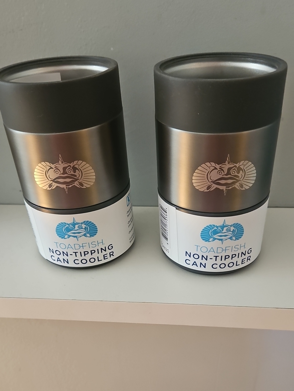 Non-Tipping Can Cooler - Gray and Silver